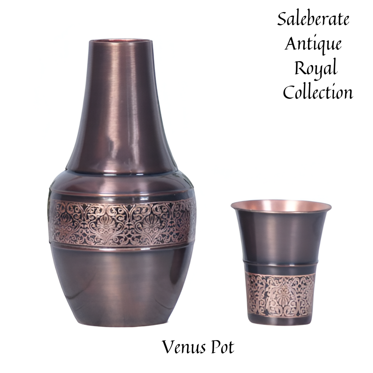 Antique Royal Black Copper Venus Pot Set - Premium Copper, Home Decor Gift