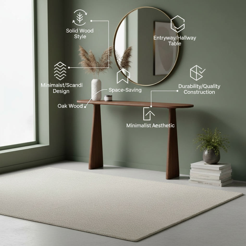 Wooden Console Table for Entryway for Small Spaces, Modern Home Decor Furniture
