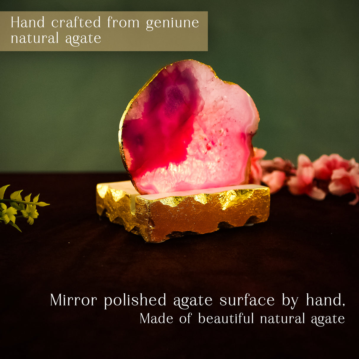 Elegant Pink Agate Candle Coasters - Handmade Marble Decor Home & Gift Ideas