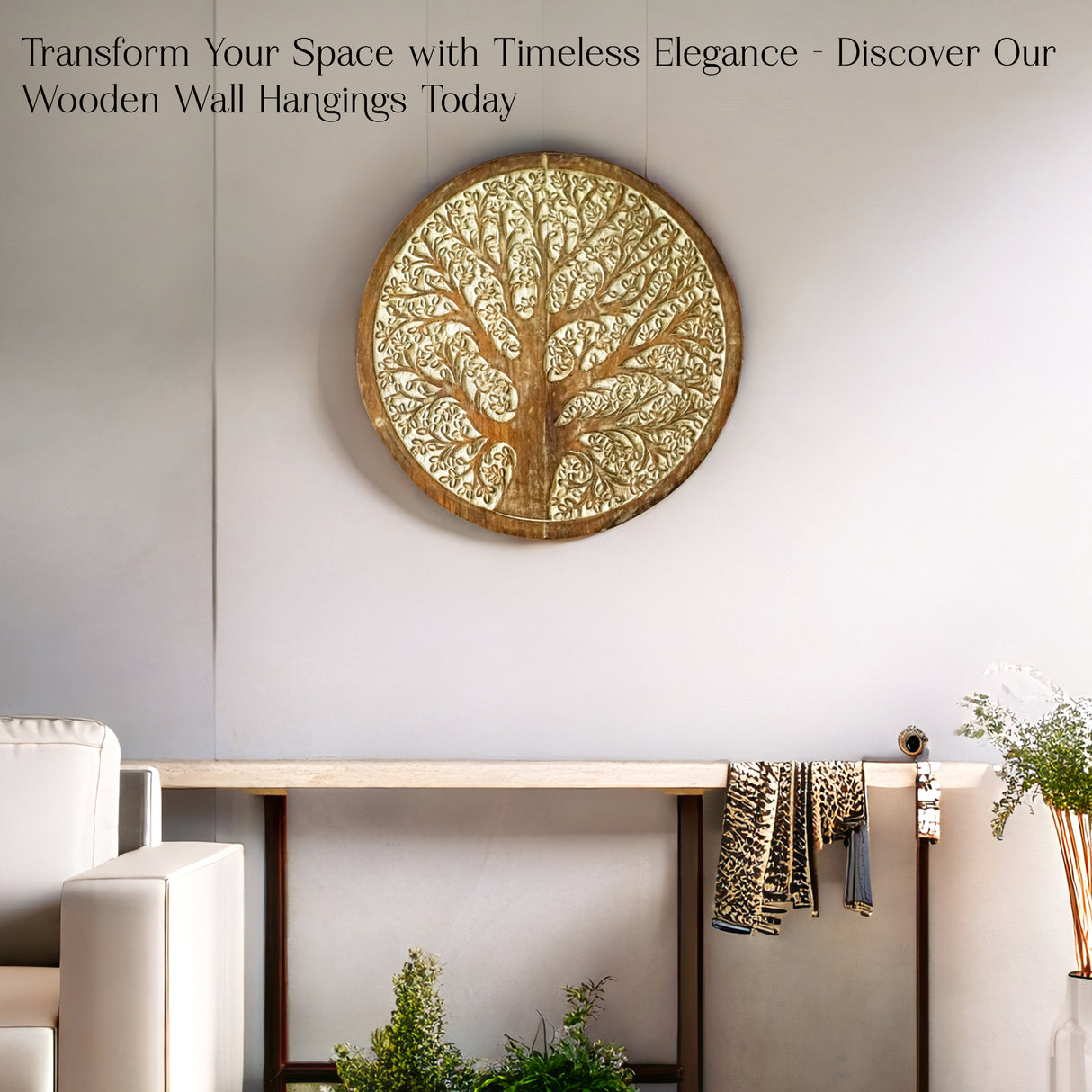 Rustic Wood Carving Wall Panel – Handcrafted Wall Art