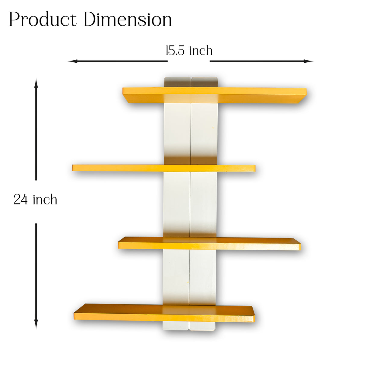 Modern Wooden Floating Wall Shelf (Yellow) - Space-Saving DIY Storage for Home Decor