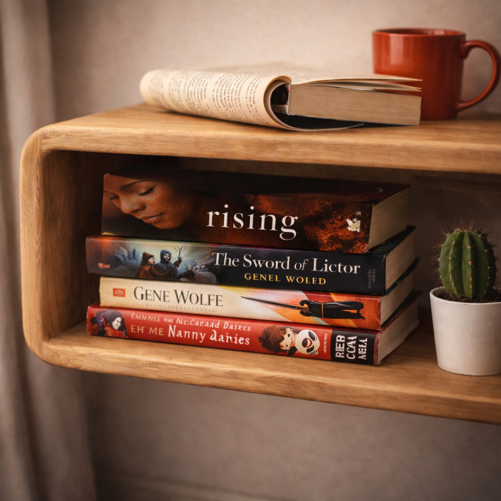 Floating Bedside Table Wall Mounted – Wooden Nightstand Shelf for Bedroom Storage & Home Décor