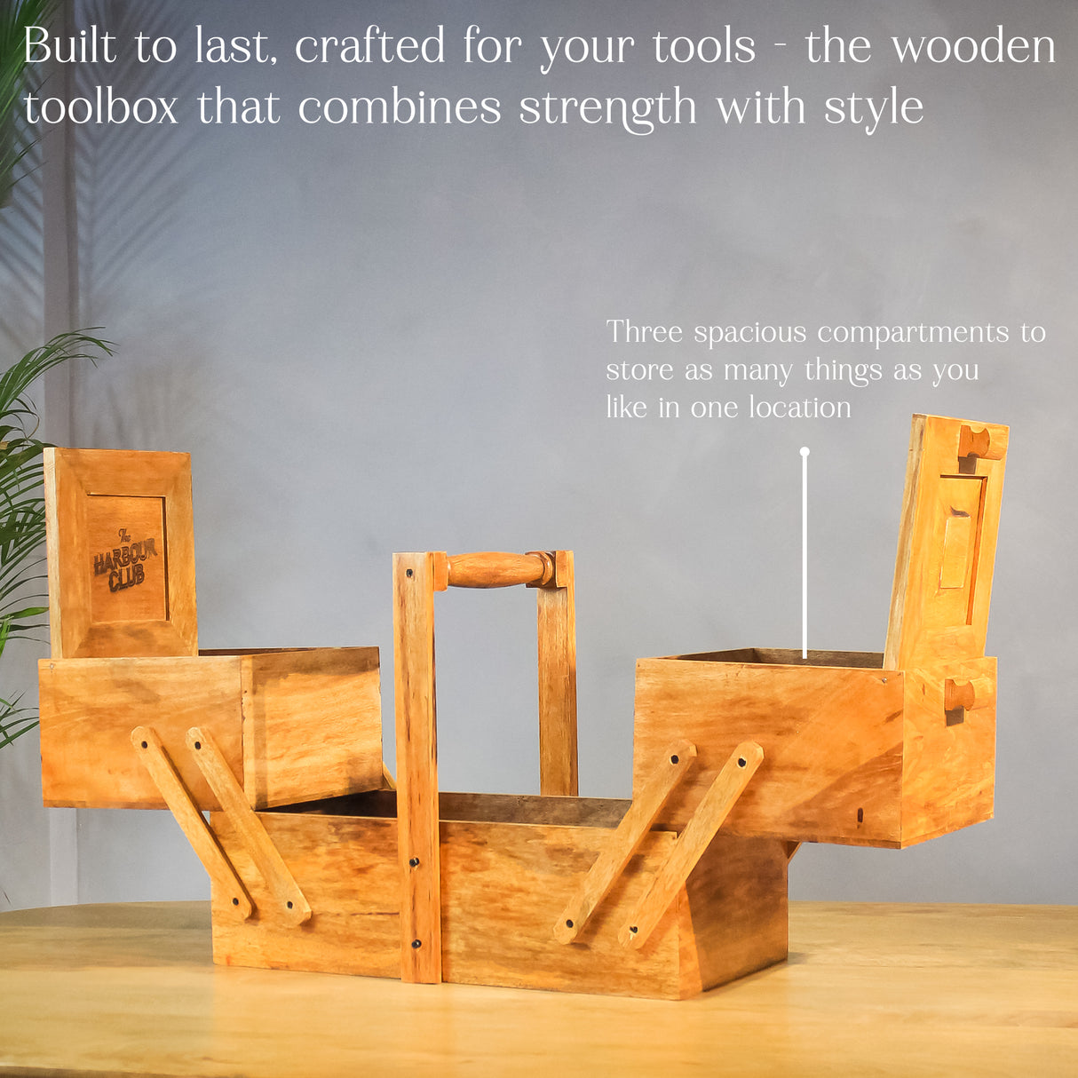 Premium Wooden Toolbox Organizer - Durable, Stylish & Multi-Compartment Storage Solution