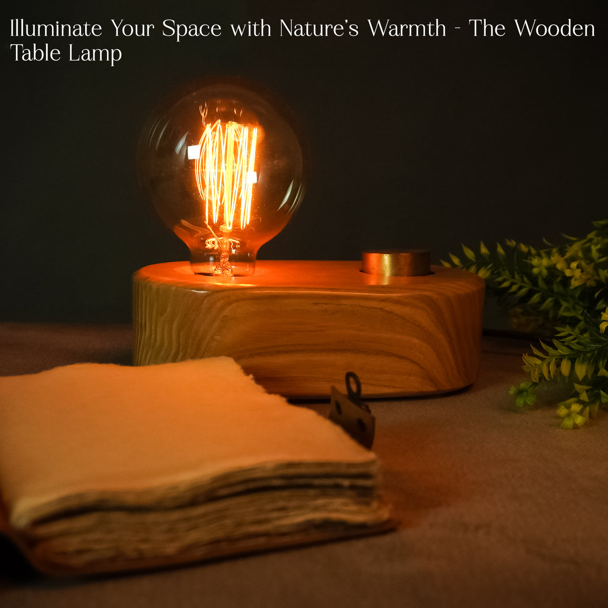 Sleek Rounded Wooden Desk Lamp with Adjustable Glow