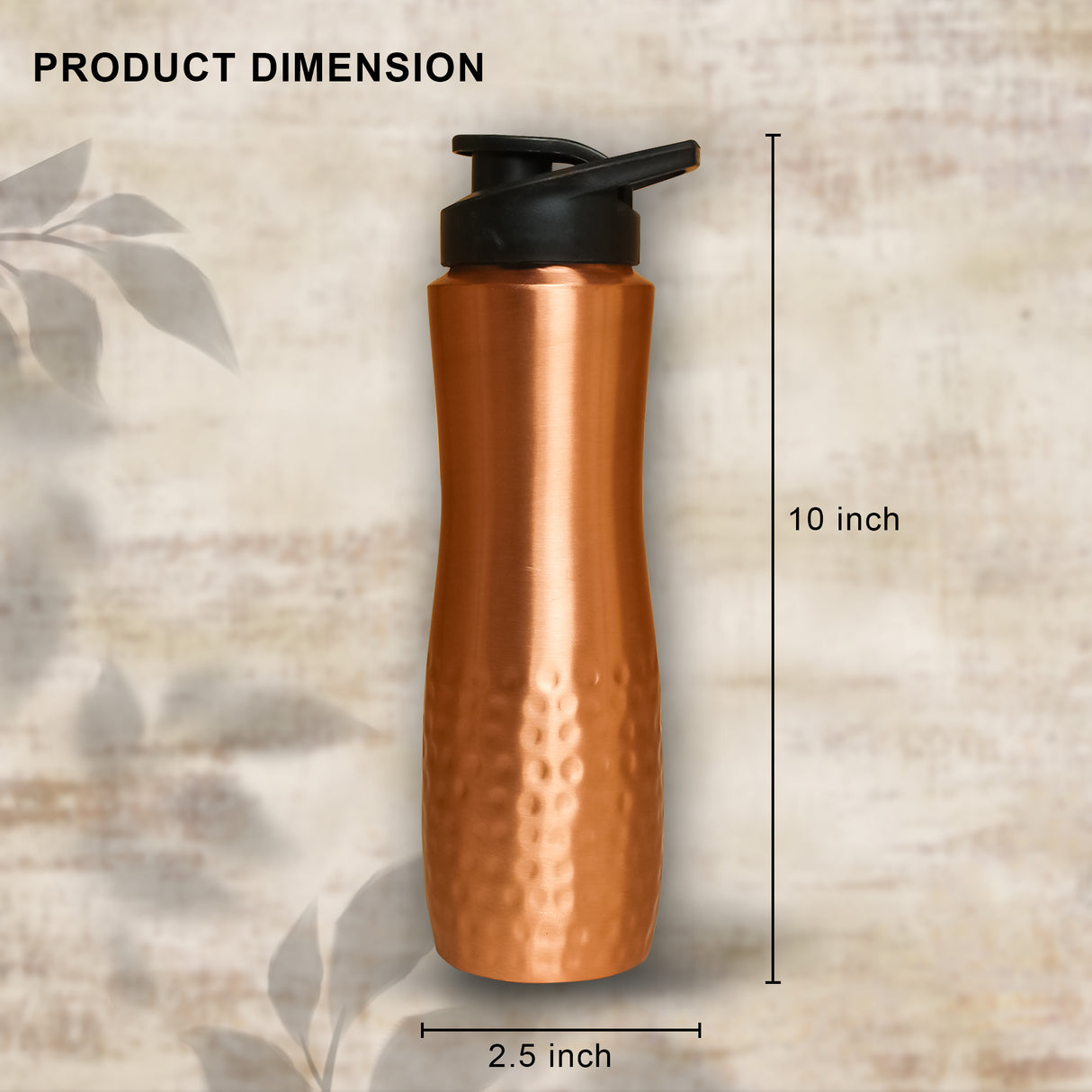 Pure Copper Sipper Water Bottle – Ayurvedic Health Benefits, Leak-Proof, Portable
