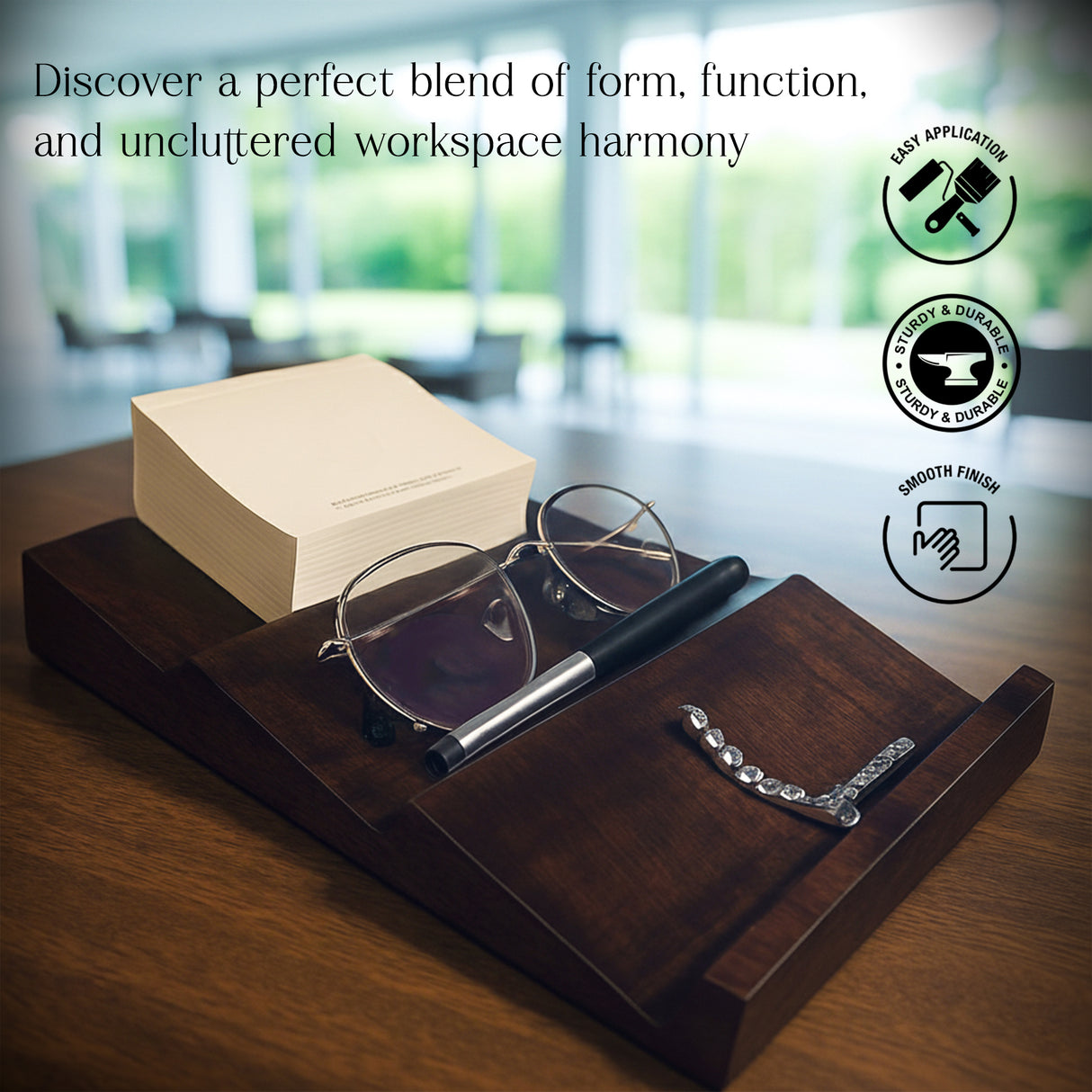 Handcrafted Wooden Desk Organizer Tray - Premium Valet Tray for Office & Home Essentials