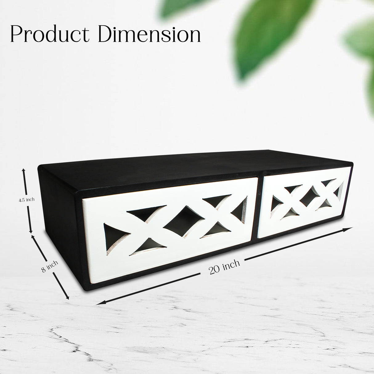 Modern Floating Wooden Dual Drawers, Rustic Wall Shelves for Stylish Home Storage