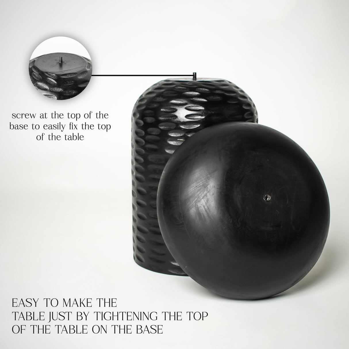 Vintage Mango Wood Side Table (13"x13"x17") - Rustic Accent for Living Room