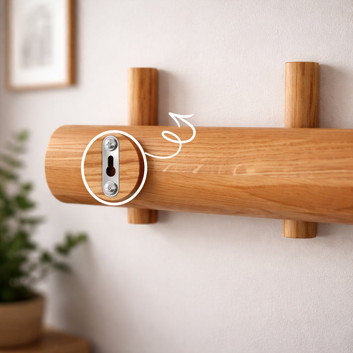 SALEBERATE Minimalist Solid Wood Wall Hooks – Modern Wooden Coat Rack for Entryway, Bedroom & Living Room | Stylish Wall Organizer for Bags, Keys & Accessories