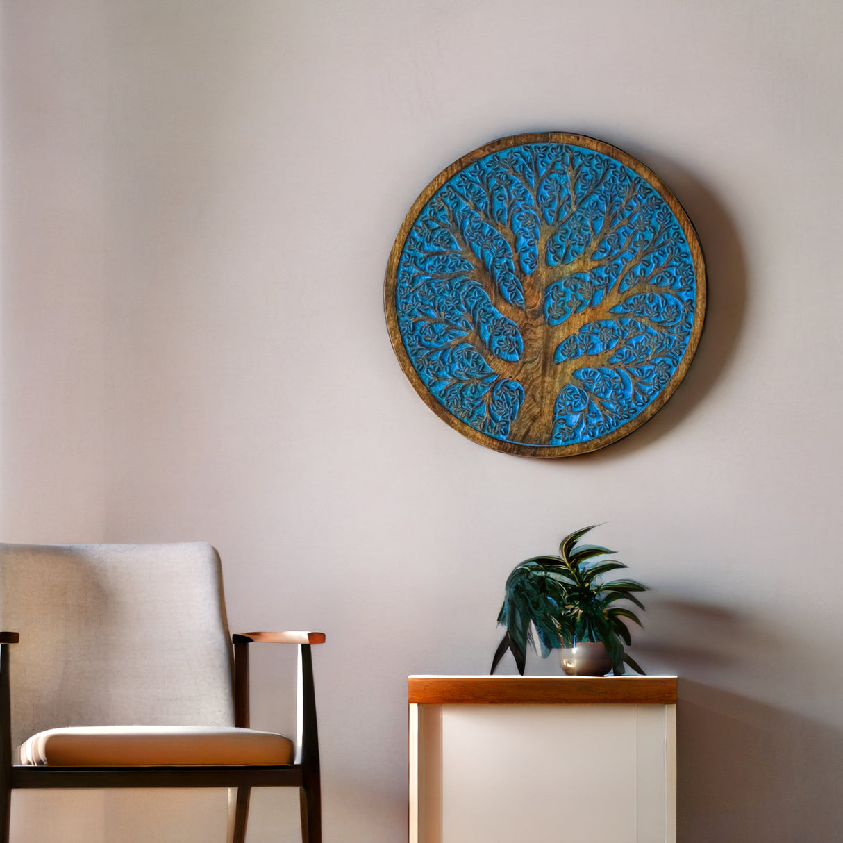 Rustic Wood Carving Wall Panel – Handcrafted Wall Art