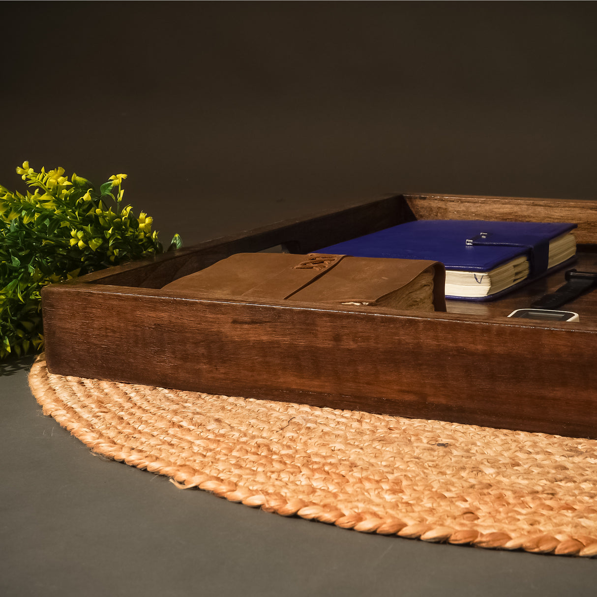 Large Wooden Serving Tray with Handles – 30x24 Inch Multipurpose Serving and Display Tray