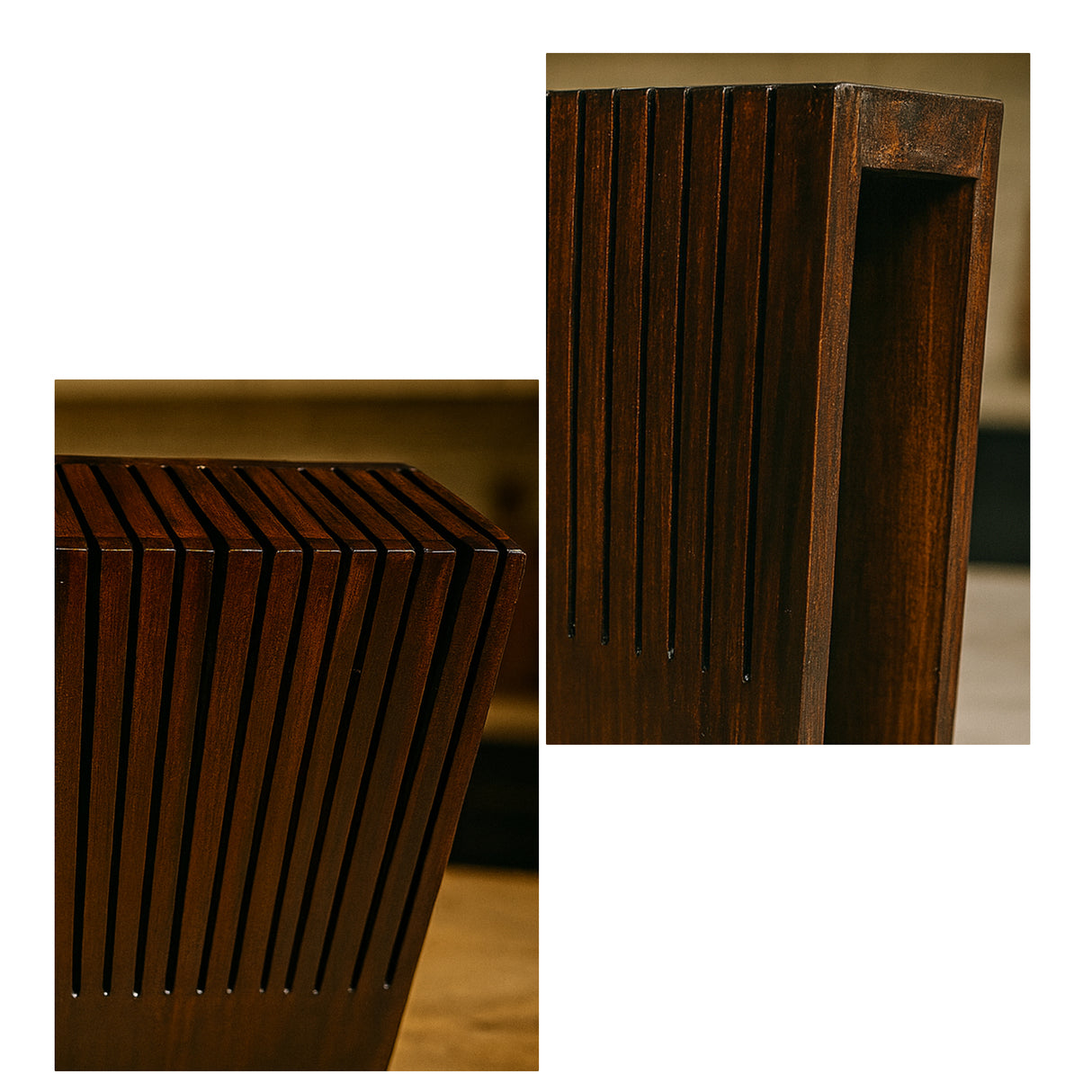 Handcrafted Wooden Knife Block Holder - Premium Countertop Knife Organizer with Ventilated Slots
