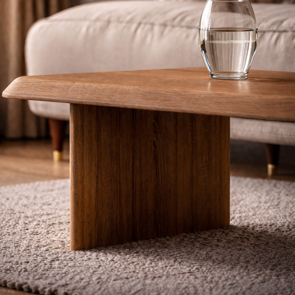 Handcrafted Wooden Coffee Table – Modern Minimalist Center Table – Unique Living Room Furniture