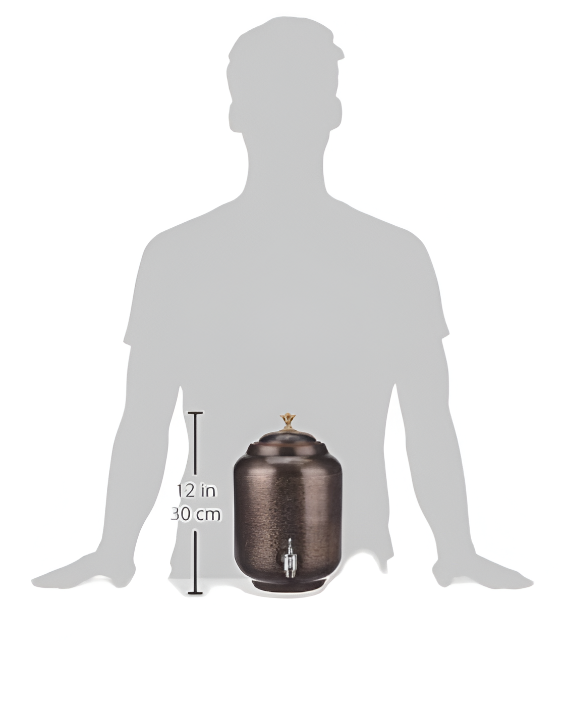 Antique Royal Black Copper Water Dispenser with Stand & Cup – Leak-Proof, Home Decor