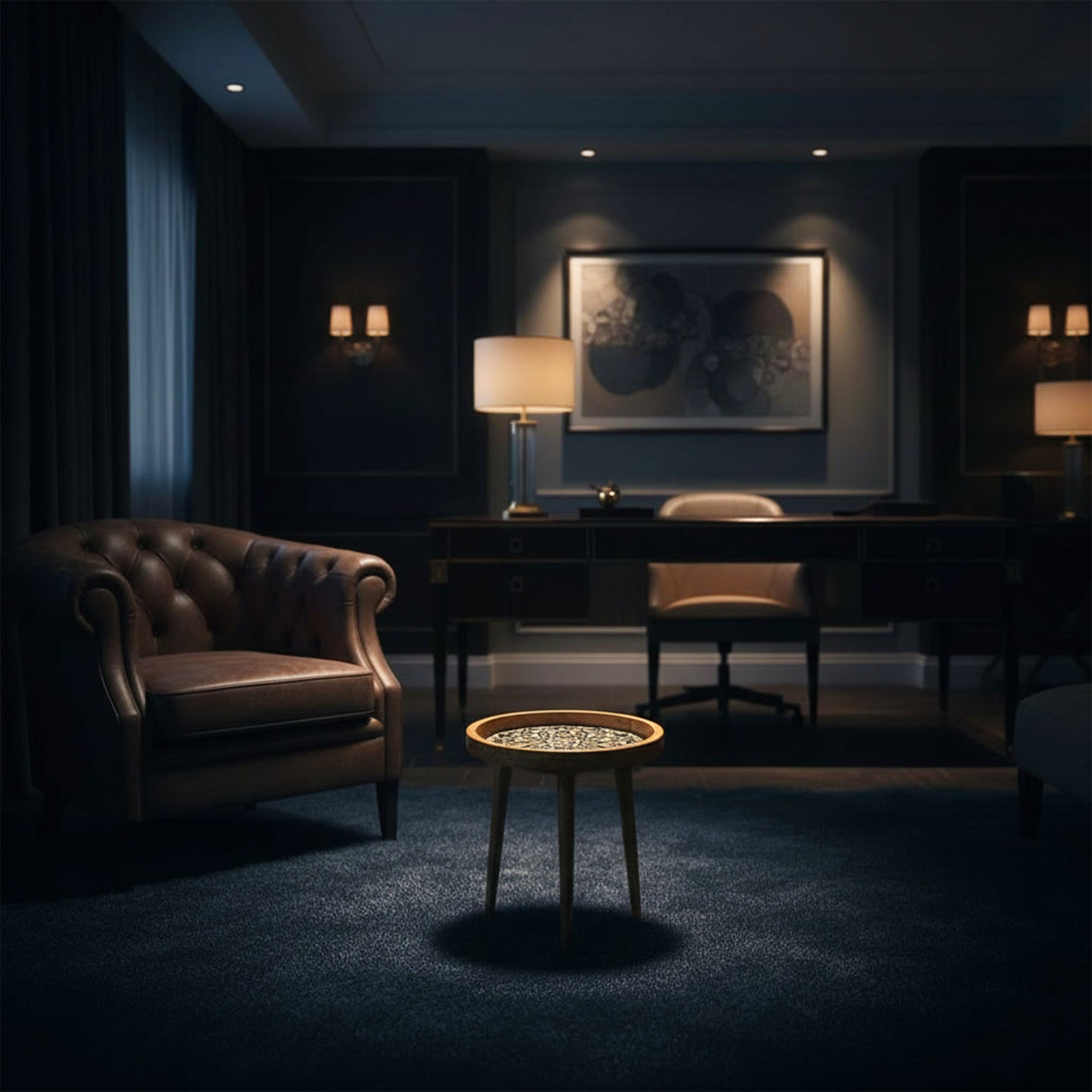 Handcrafted Wooden Round Side Table with Detachable Legs – Solid Wood Accent Table for Living Room, Bedroom & Home Décor