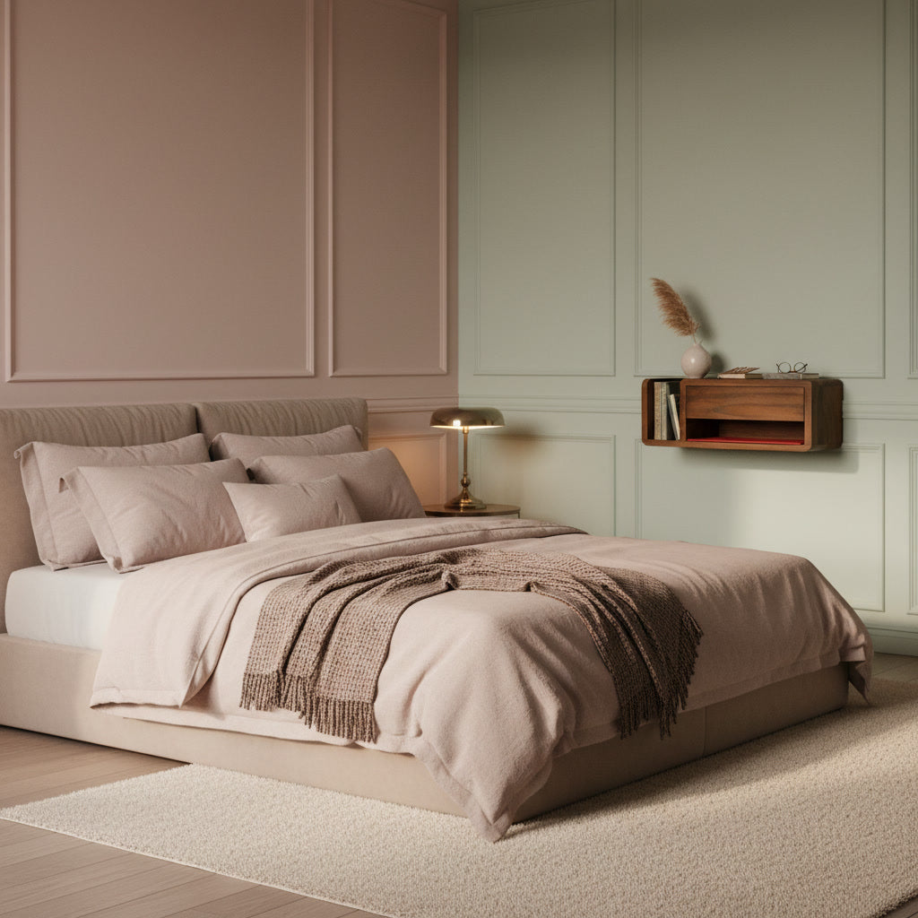 Handmade Wooden Wall Mounted Drawer – Floating Bedside Storage Drawer for Bedroom & Home Décor