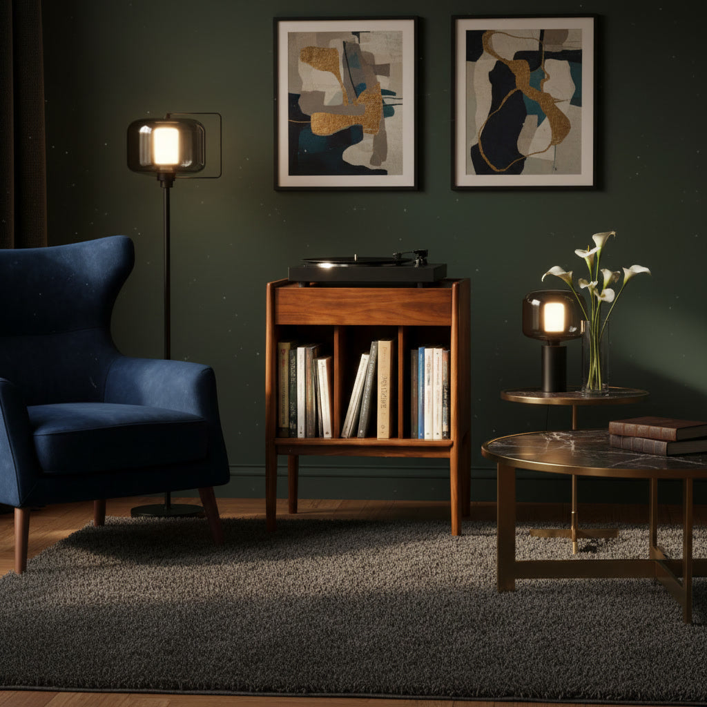 Premium Wooden Accent Cabinet – Modern Storage Unit for Books, Vinyl Records & Stylish Living Spaces