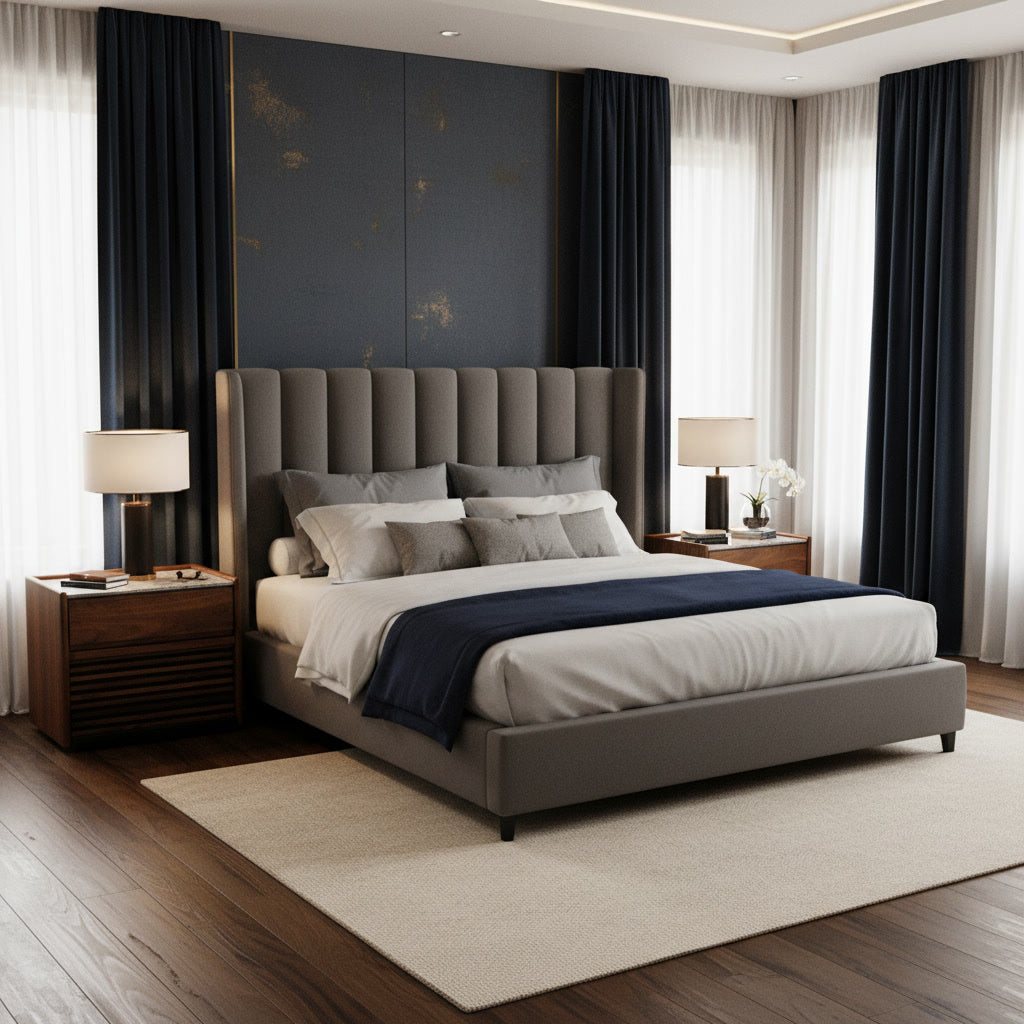 Modern Solid Wood Bedside Table with Drawer | Minimalist Nightstand for Bedroom & Living Space