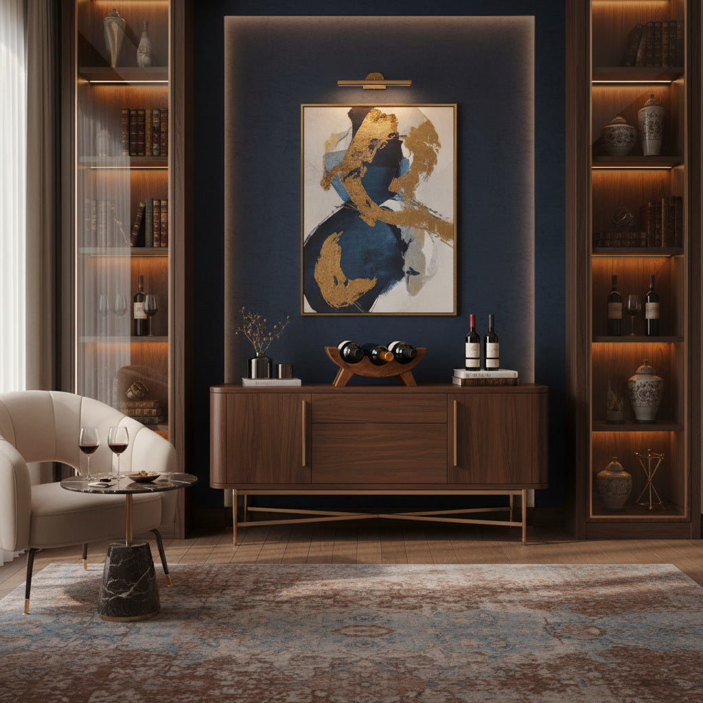 Wooden Wine Rack – Modern Countertop Wine Bottle Holder – Decorative Solid Wood Wine Stand for Kitchen, Bar & Dining