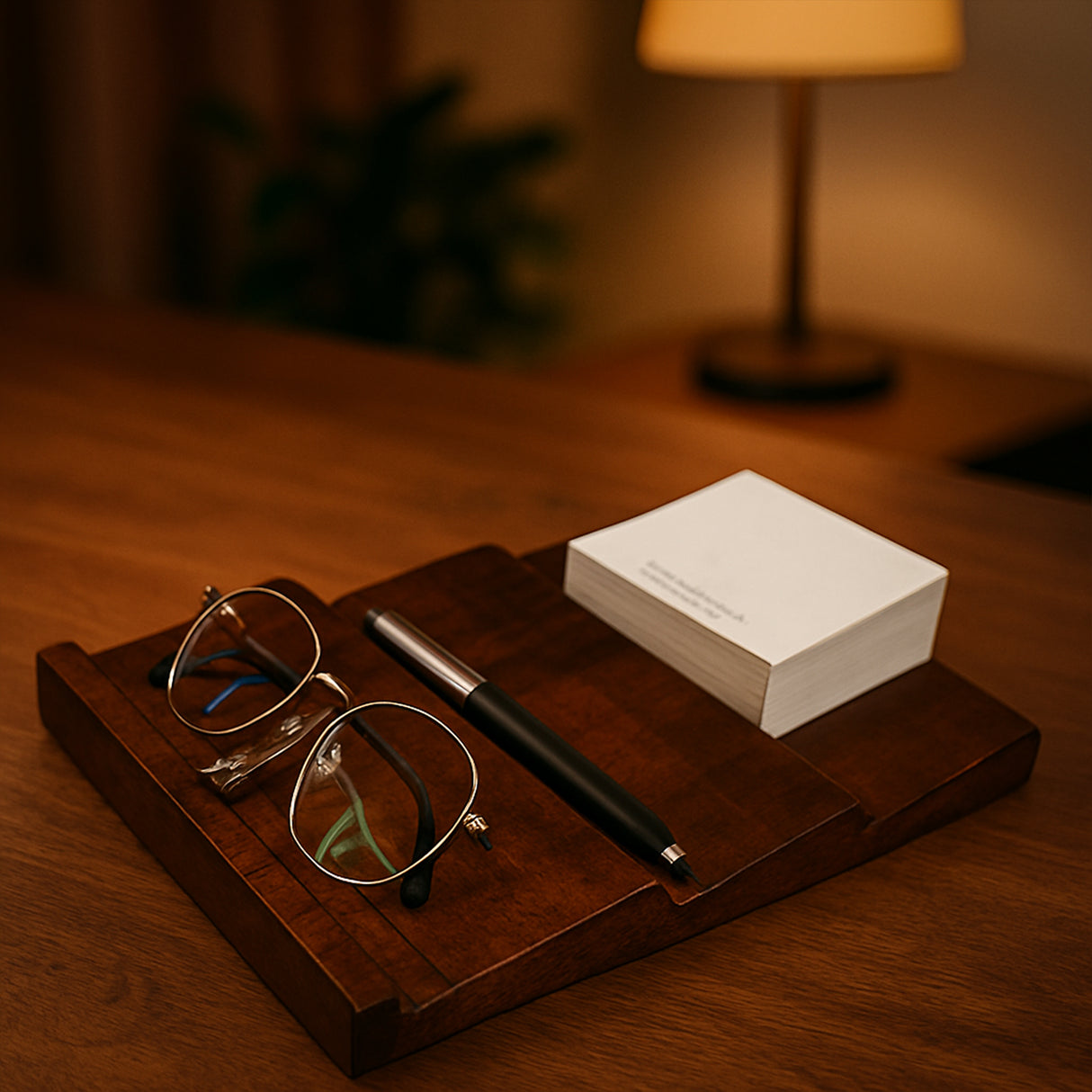 Handcrafted Wooden Desk Organizer Tray - Premium Valet Tray for Office & Home Essentials