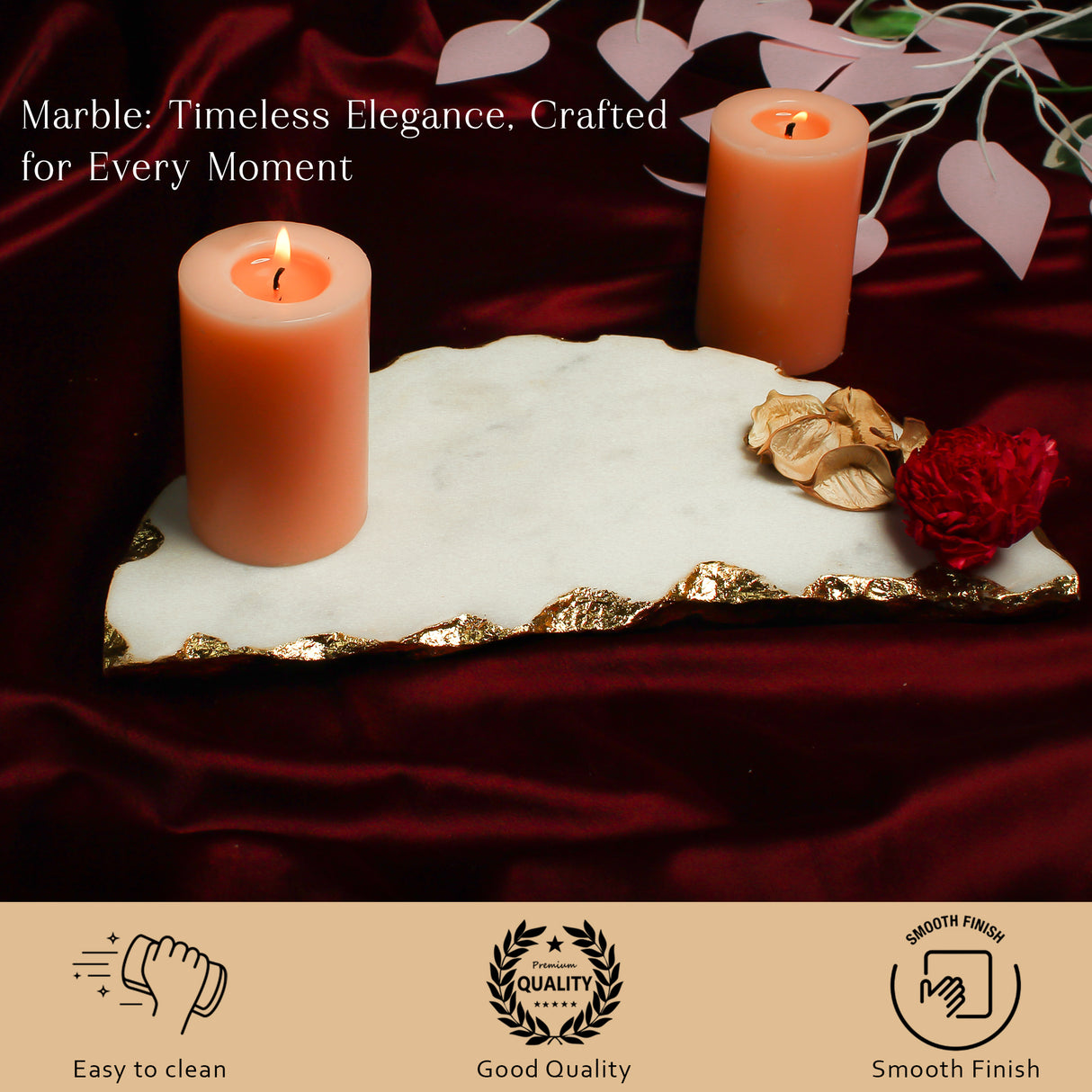 Elegant Handcrafted Marble Trinket Tray for Jewelry, Watches, and Home Decor