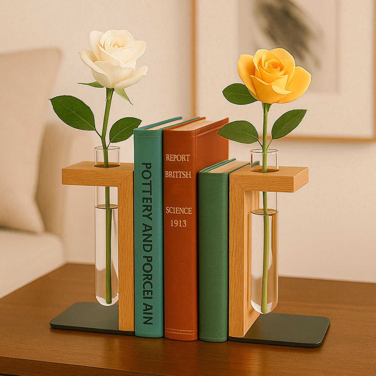 Personalized Wooden Bookends for Book Lovers | Ideal Graduation, Academic, Birthday Gifts | Handmade Solid Wood Book Holder for Readers