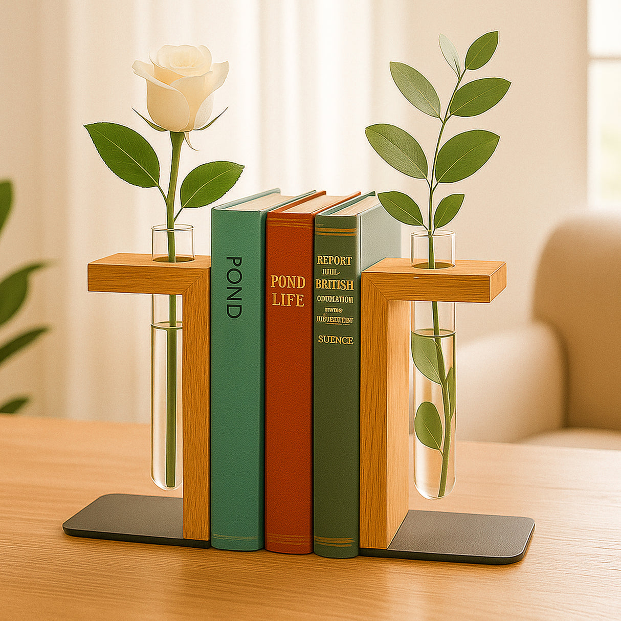 Personalized Wooden Bookends for Book Lovers | Ideal Graduation, Academic, Birthday Gifts | Handmade Solid Wood Book Holder for Readers