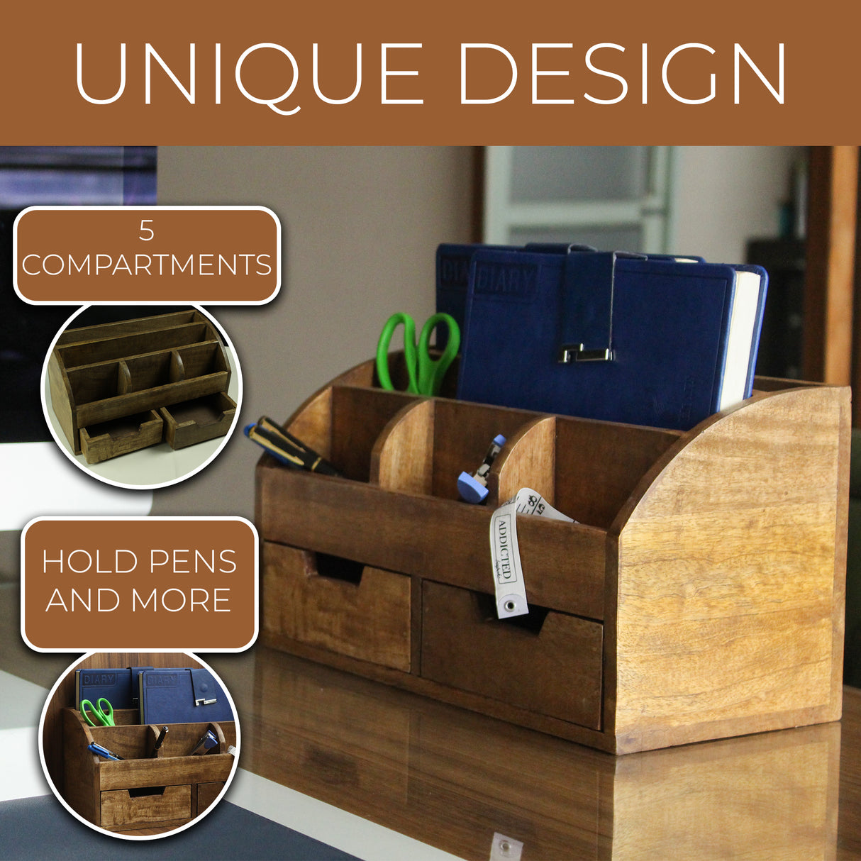 Desk Organizer with Drawer โ Multi-Functional Desktop Storage Box for Office Supplies