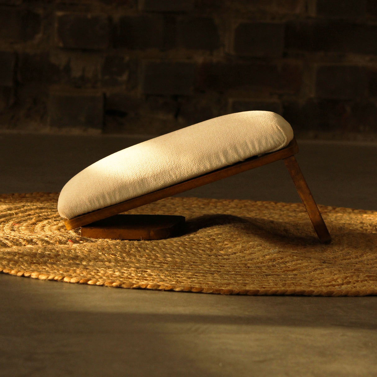 Solid Wood Cushioned FootstSolid Wood Cushioned Meditation Stool – Handcrafted Upholstered Seat for Prayer & Mindfulnessool – Handcrafted Upholstered Ottoman for Home Interiors