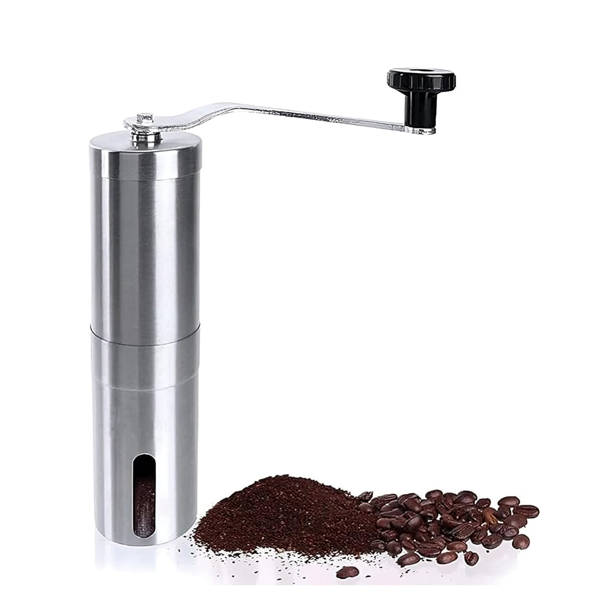coffee bean grinder, manual coffee grinder, compact grinder, eco-friendly, stainless steel, portable.