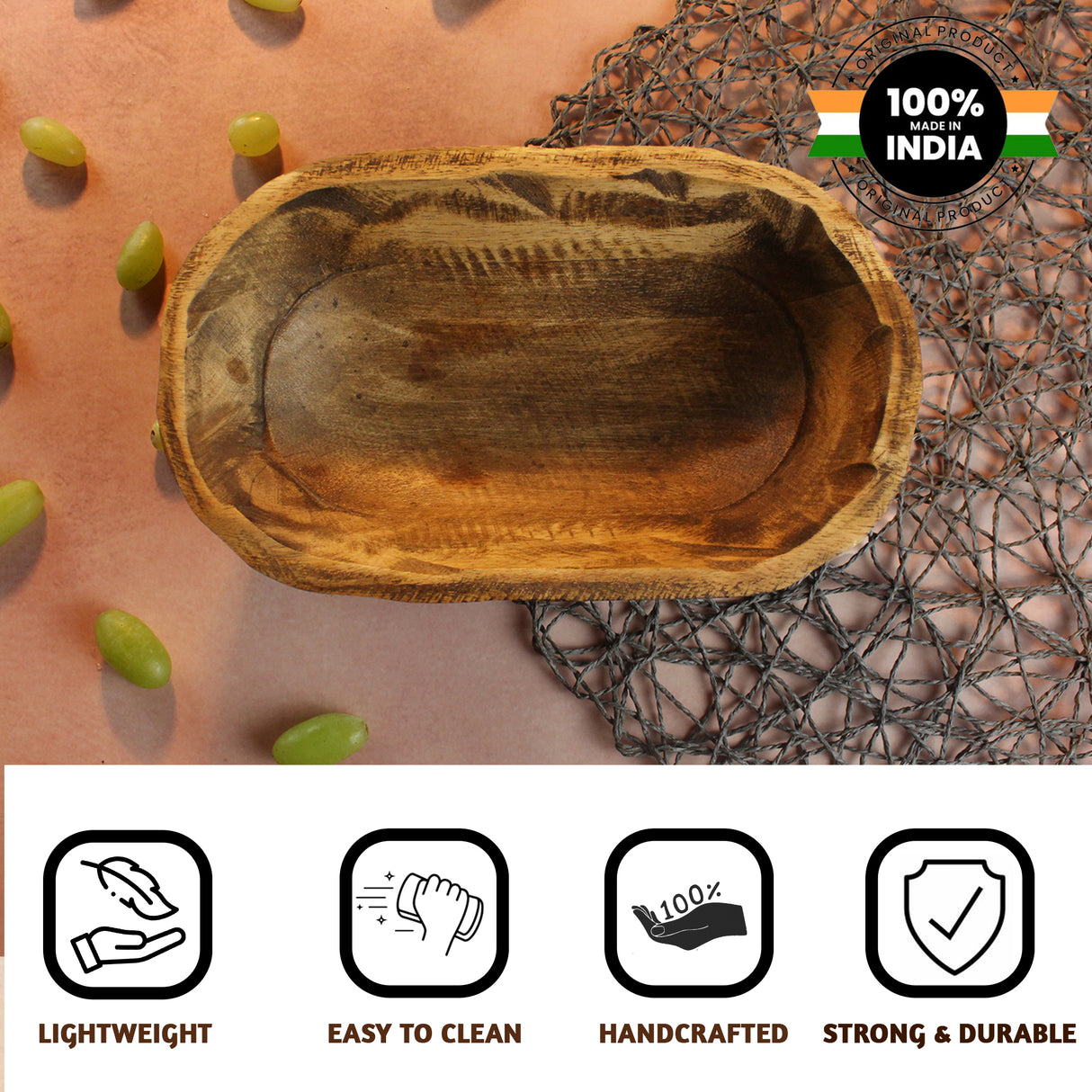 Handcrafted Wooden Dough Bowl for Baking and Elegant Kitchen Décor, Perfect for Home