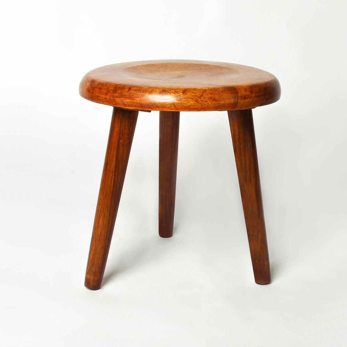 Solid Wood Round Stool – 13 Inch Diameter, Handcrafted Wooden Seating Stool