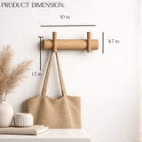 SALEBERATE Minimalist Solid Wood Wall Hooks – Modern Wooden Coat Rack for Entryway, Bedroom & Living Room | Stylish Wall Organizer for Bags, Keys & Accessories
