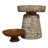 16-Inch Wooden Table with Wooden Fruit Bowl Combo for Kitchen and Home Decor