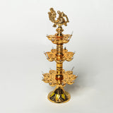Electric Golden Peacock Top LED Diya Lamp for Pooja Room, Mandir Decoration & Diwali Festival – 11 Inch