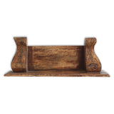 Elegant Hand-Carved Wooden Wall Shelf (Brown)