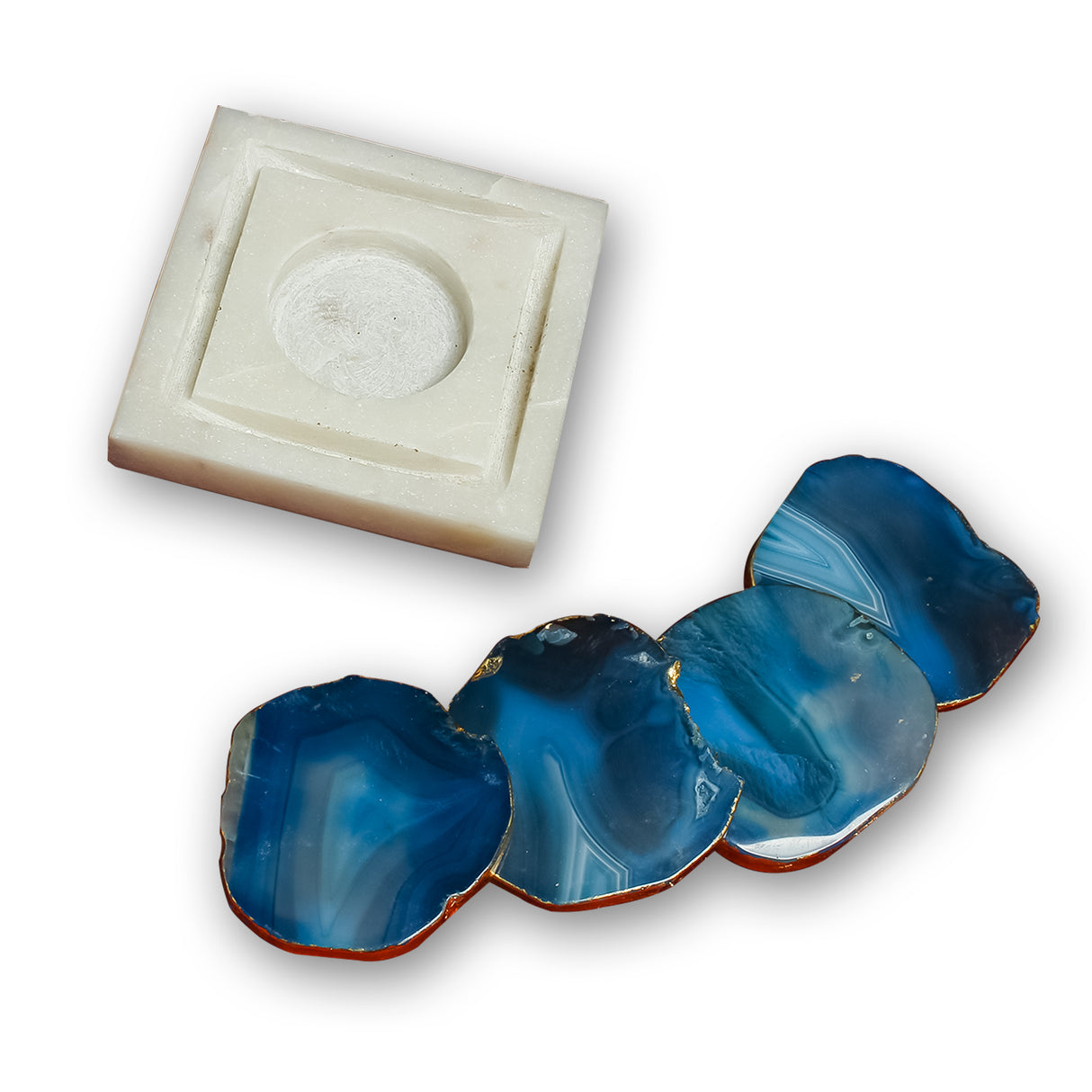 Blue Agate Candle Coasters