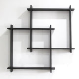 Wooden Square  Floating  Wall Shelf (Black)