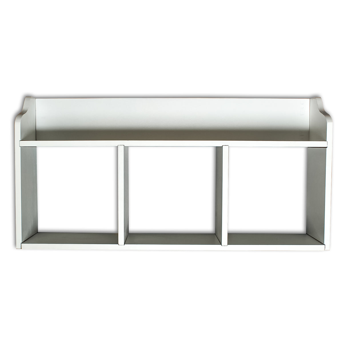 DIY Wooden Floating Shelf with Compartments (White)