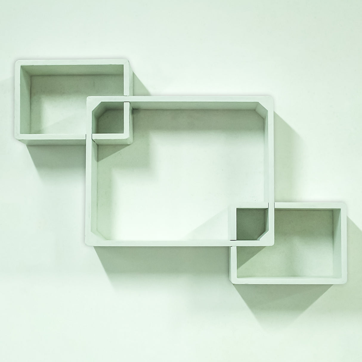 Cube Floating Shelves, 3 Square  Decorative Wall Shelf (White)