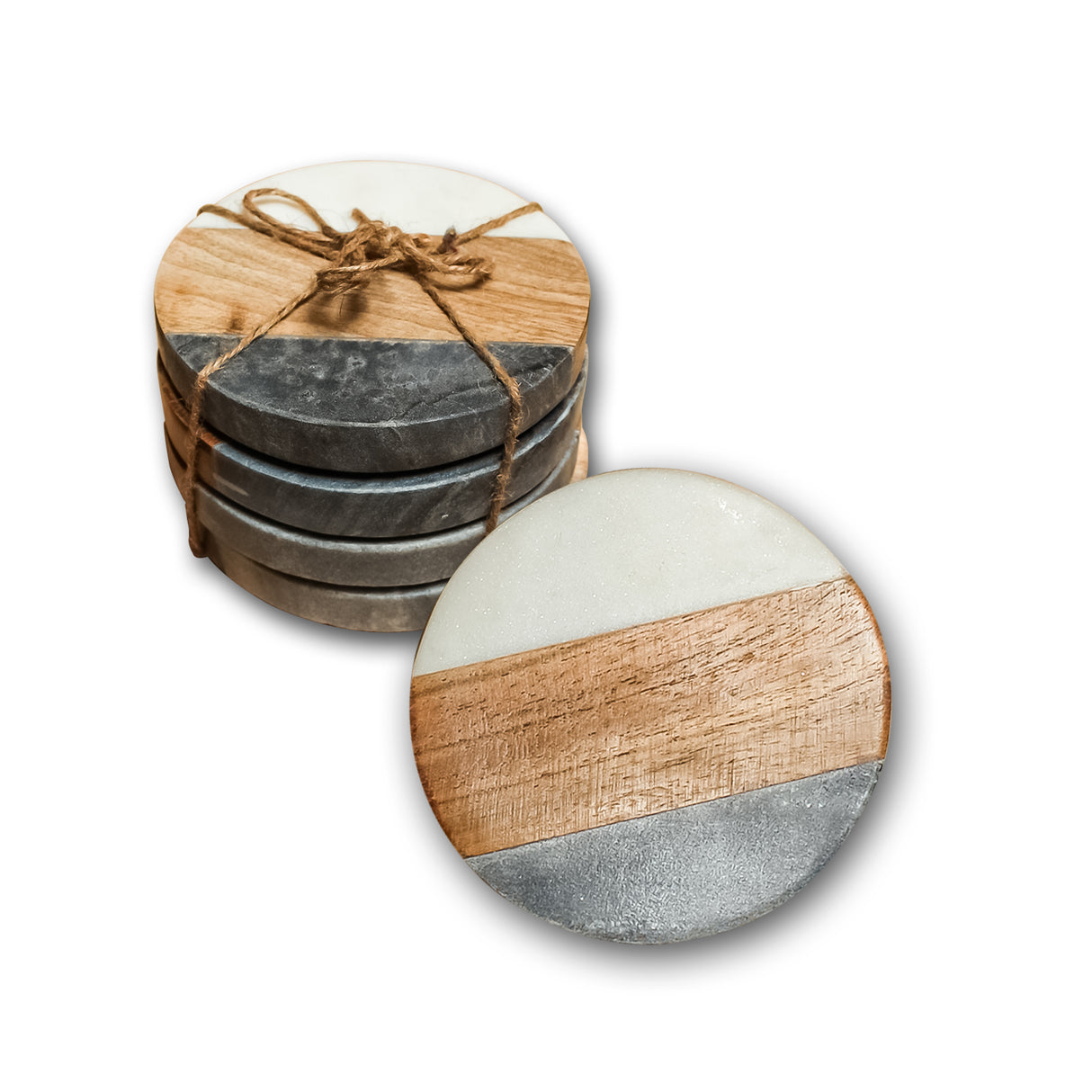 Round Charcoal Stone Coasters