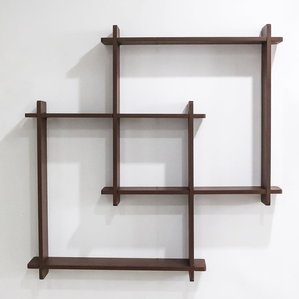 Wooden Square  Floating  Wall Shelf (Brown)