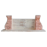 Elegant Hand-Carved Wooden Wall Shelf (Pink)