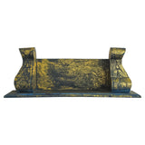 Elegant Hand-Carved Wooden Wall Shelf (Rustic Blue)