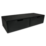 Modern Wooden Dual Floating Drawer - Wall-Mounted Storage Solution (Black)