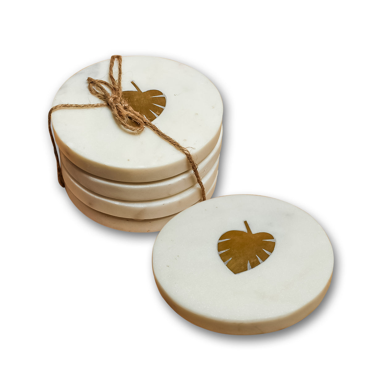 Gold Leaf Marble Coasters