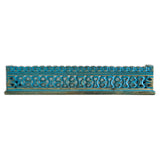 Handcrafted Wooden Wall Shelf with Intricate Carvings (Blue)