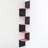 5-Tier Floating Corner Wall Shelf (Pink)