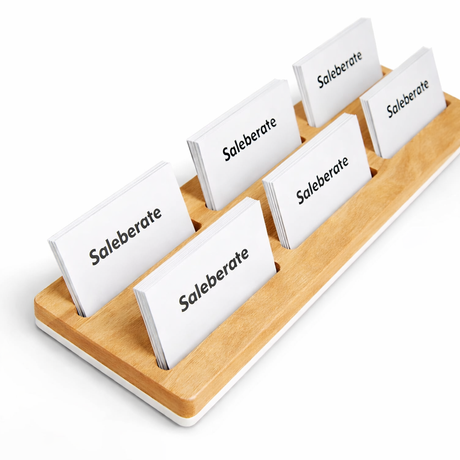 Solid Wood Business Card Holder Stand – Premium Wooden Visiting Card Display for Office Desk, Reception Counter, Clinic & Corporate Workspace Decor