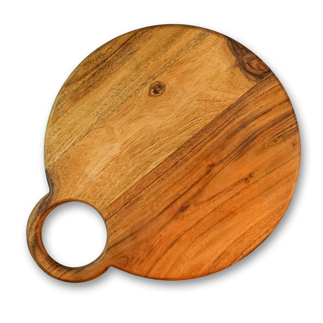 Acacia Wooden Cutting Board, Wood Serving Board, Round Wooden Chopping Board, Vegetable Cutting Board